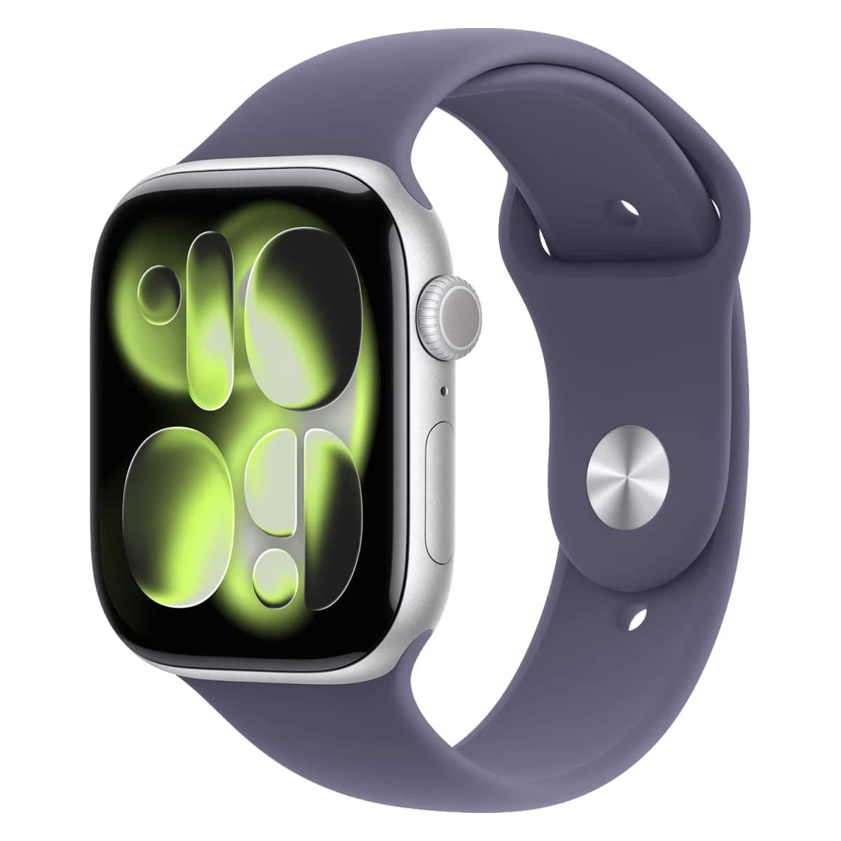 Apple Watch Series 11 MEV94LW/A Caixa Aluminio 46mm Prata - Esportiva Roxo S/M