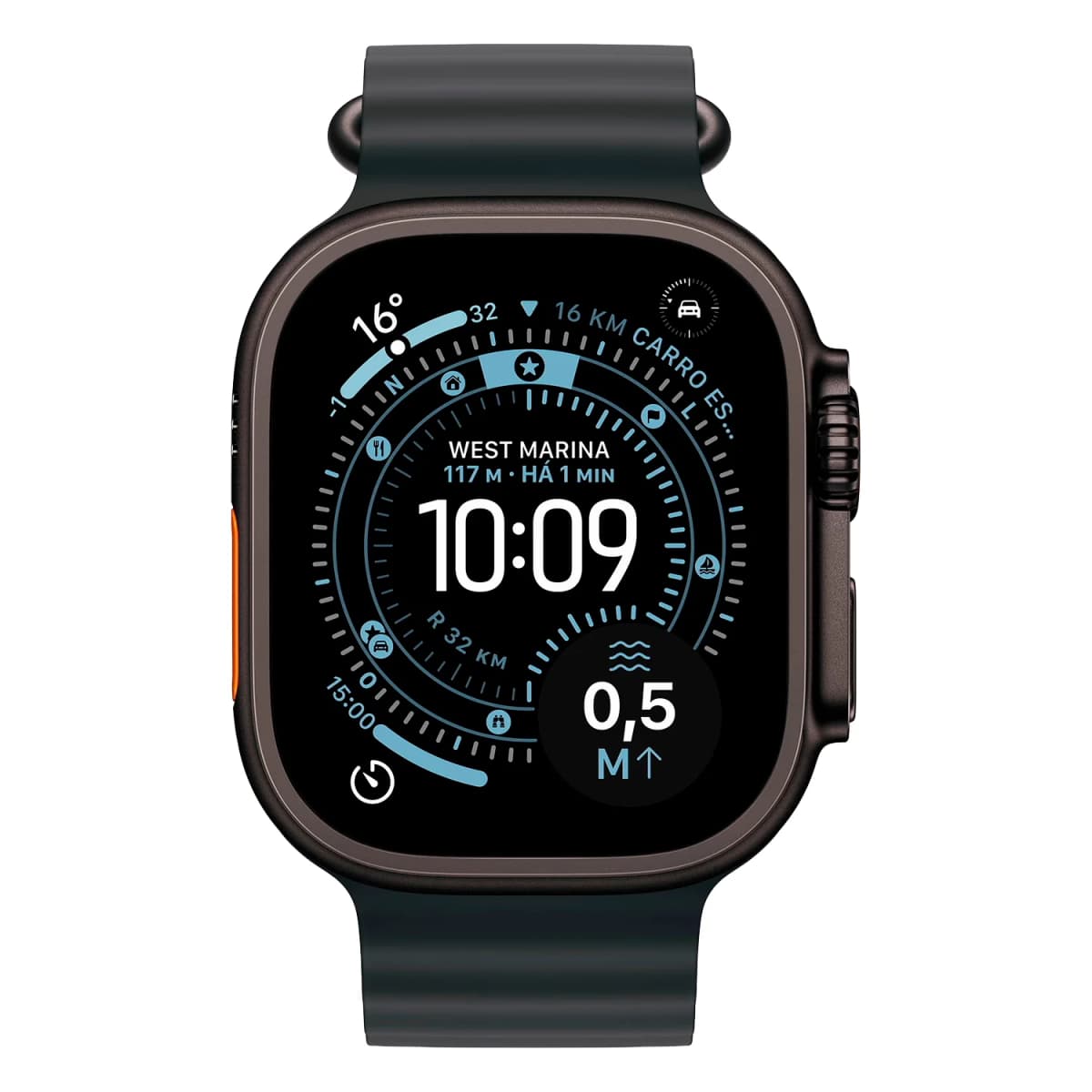 Apple Watch Ultra 3 MF0J4LW/A Celular + GPS Caixa Titânio Preto 49mm - Oceano Preto