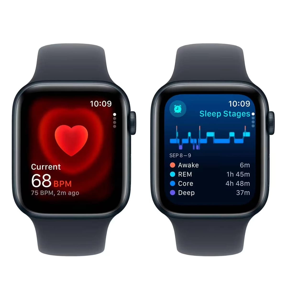 Apple Watch SE 2 2024 MXEJ3HN/A Caixa Alumínio 44mm Meia Noite - Esportiva Meia Noite S/M