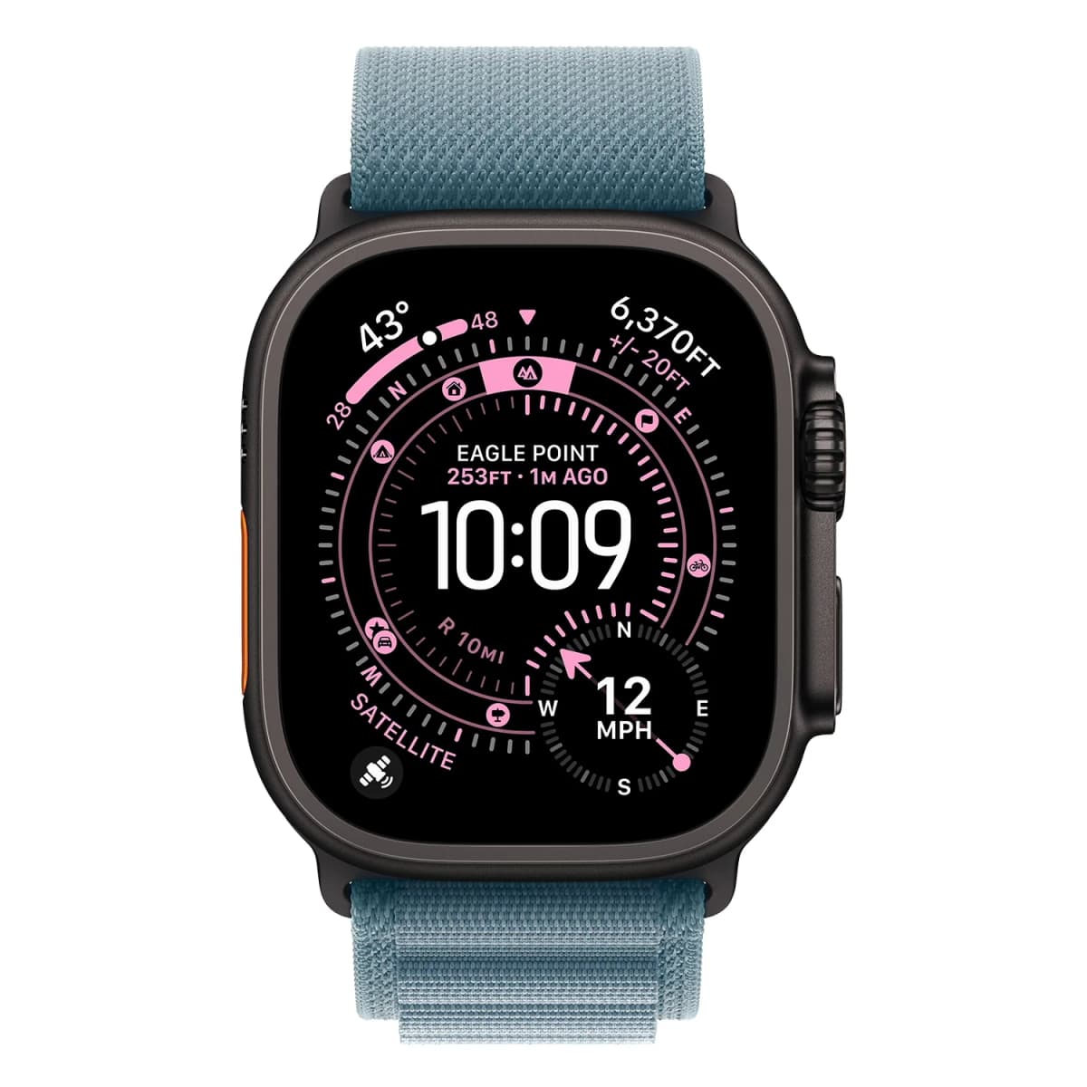 Apple Watch Ultra 3 MF254LW/A Celular + GPS Caixa Titânio Preto 49mm - Loop Alpine Azul