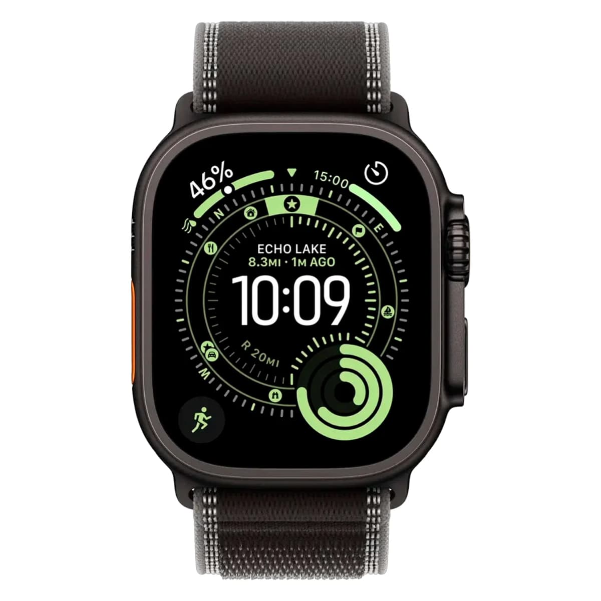 Apple Watch Ultra 3 MF1H4AF/A Celular + GPS Caixa Titânio Preto 49mm - Loop Trail Preto M/L