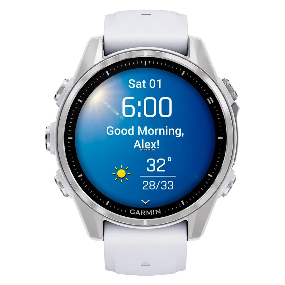 Smartwatch Garmin Fenix 8 010-02903-00 43mm - Branco e Prata