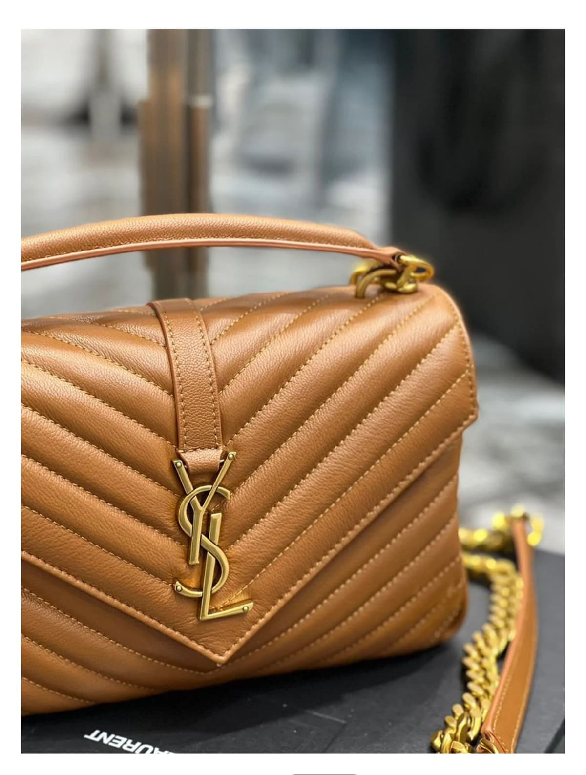 YSL College Medium Caramelo