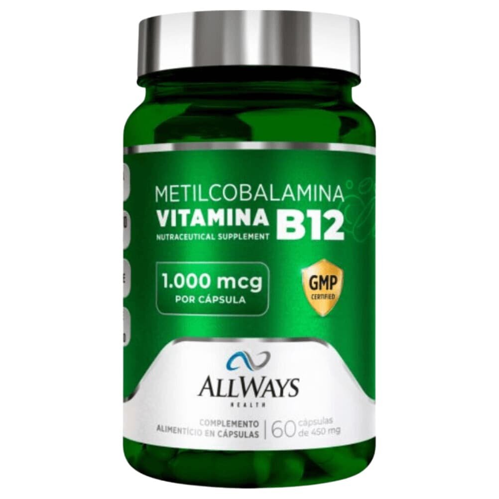Allways B12 Metilcobalamina 60 Cápsulas