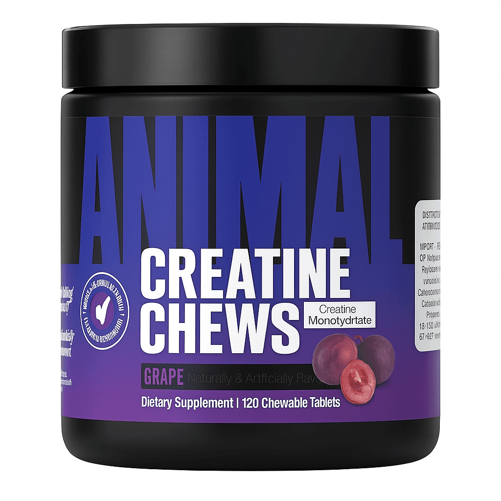 Animal Creatine Chews Grape 120 Tabletes Mastigáveis