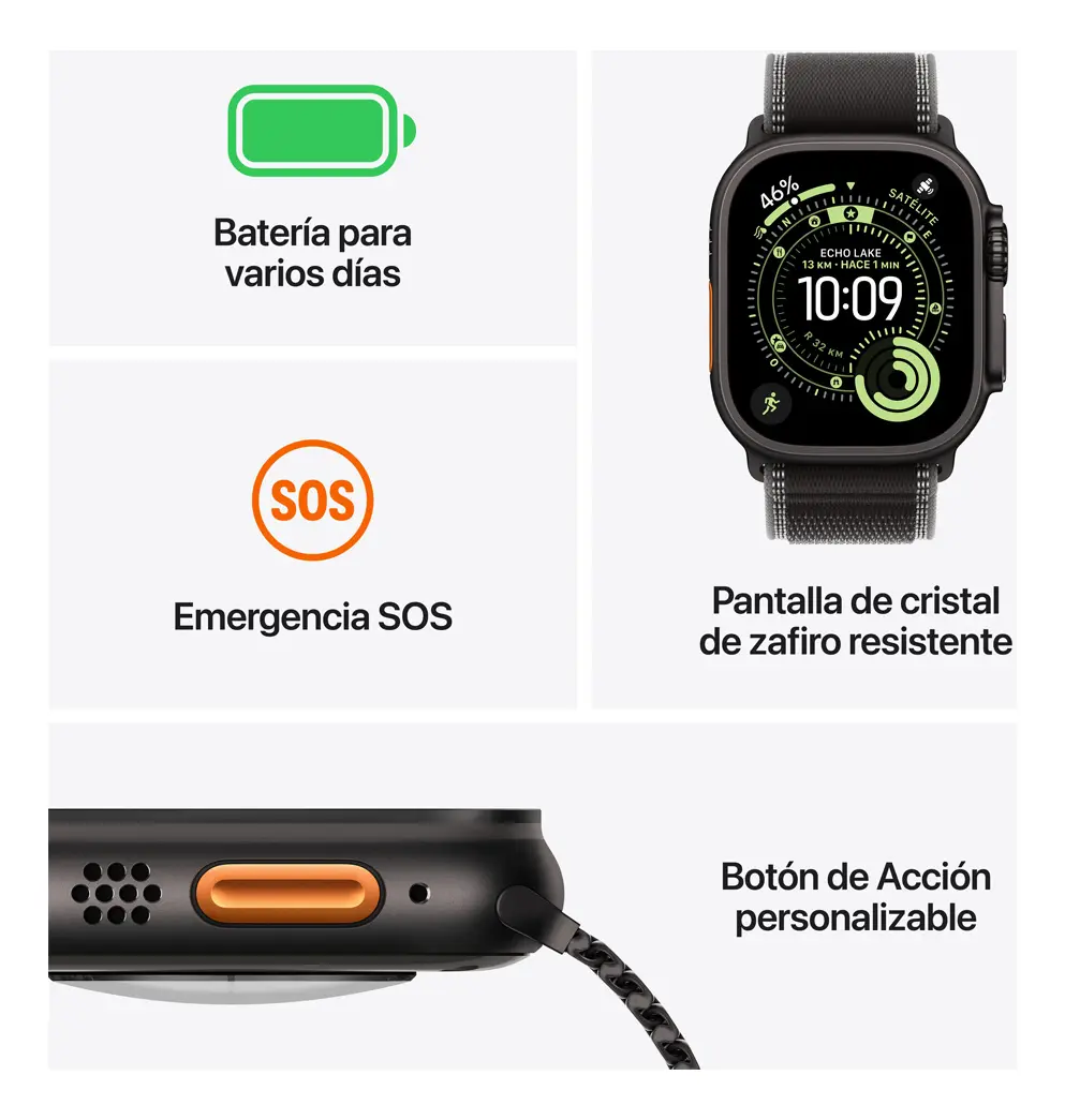 Apple Watch Ultra 3 GPS+Cellular 49mm Titânio Black Ocean Band