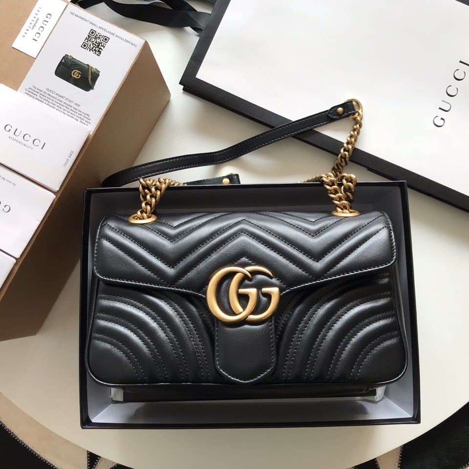 Gucci GG Marmont Small Matelassê Bag Black – Bolsas