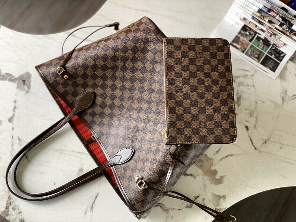 Louis Vuitton Neverfull MM Inside Out Brown & Red