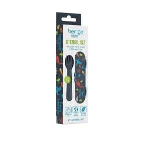 Conjunto 3 talheres bentgo kids dinosaurios plastico