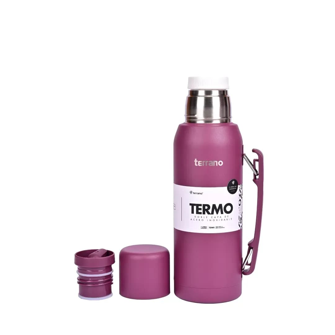 Garrafa térmica terrano 1l manija movil + bota protectora uva