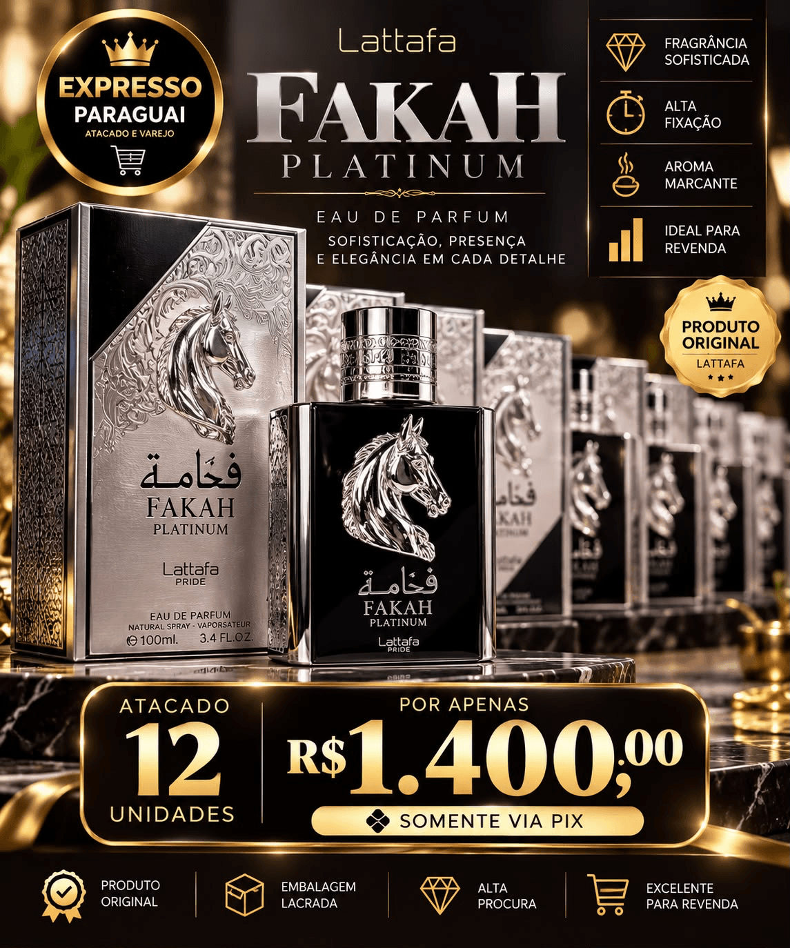 Combo 12x Lattafa Fakah Platinum — foto 1