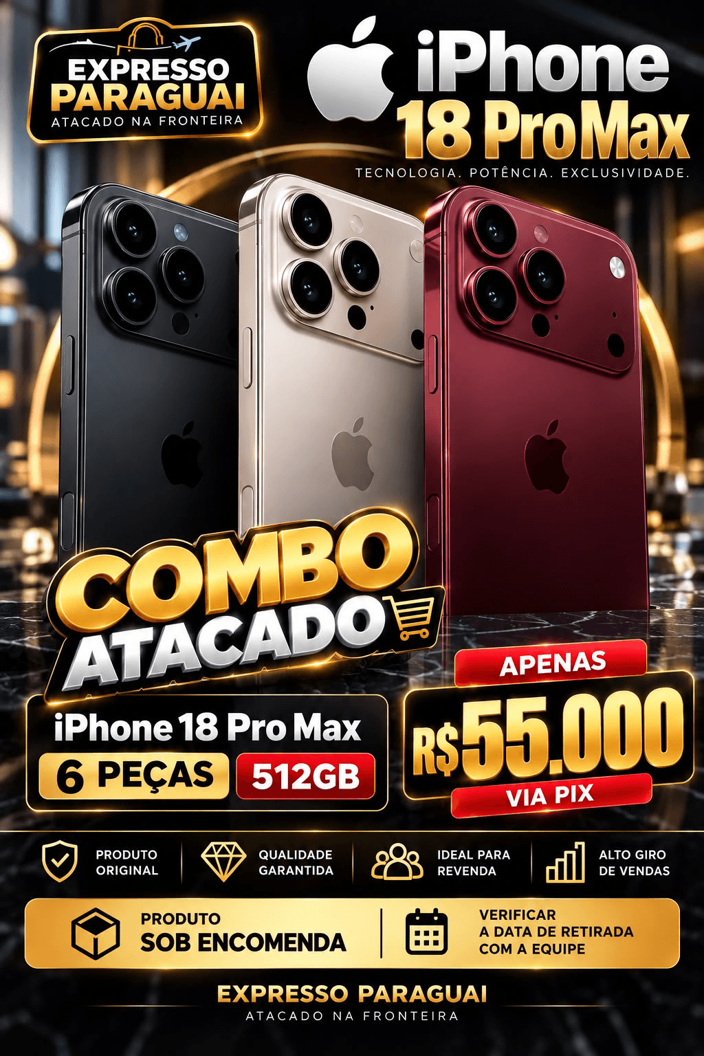 Combo 6x iPhone 18 Pro Max 512GB — foto 1
