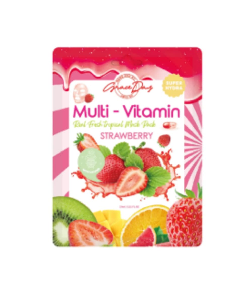 Máscara facial graceday multi-vitamin strawberry 27ml
