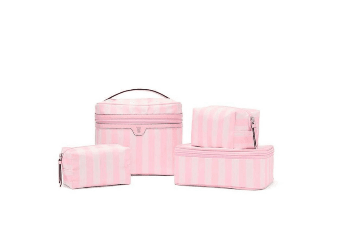 Frasqueira Victoria's Secret Express Train Case Rosa Listrado