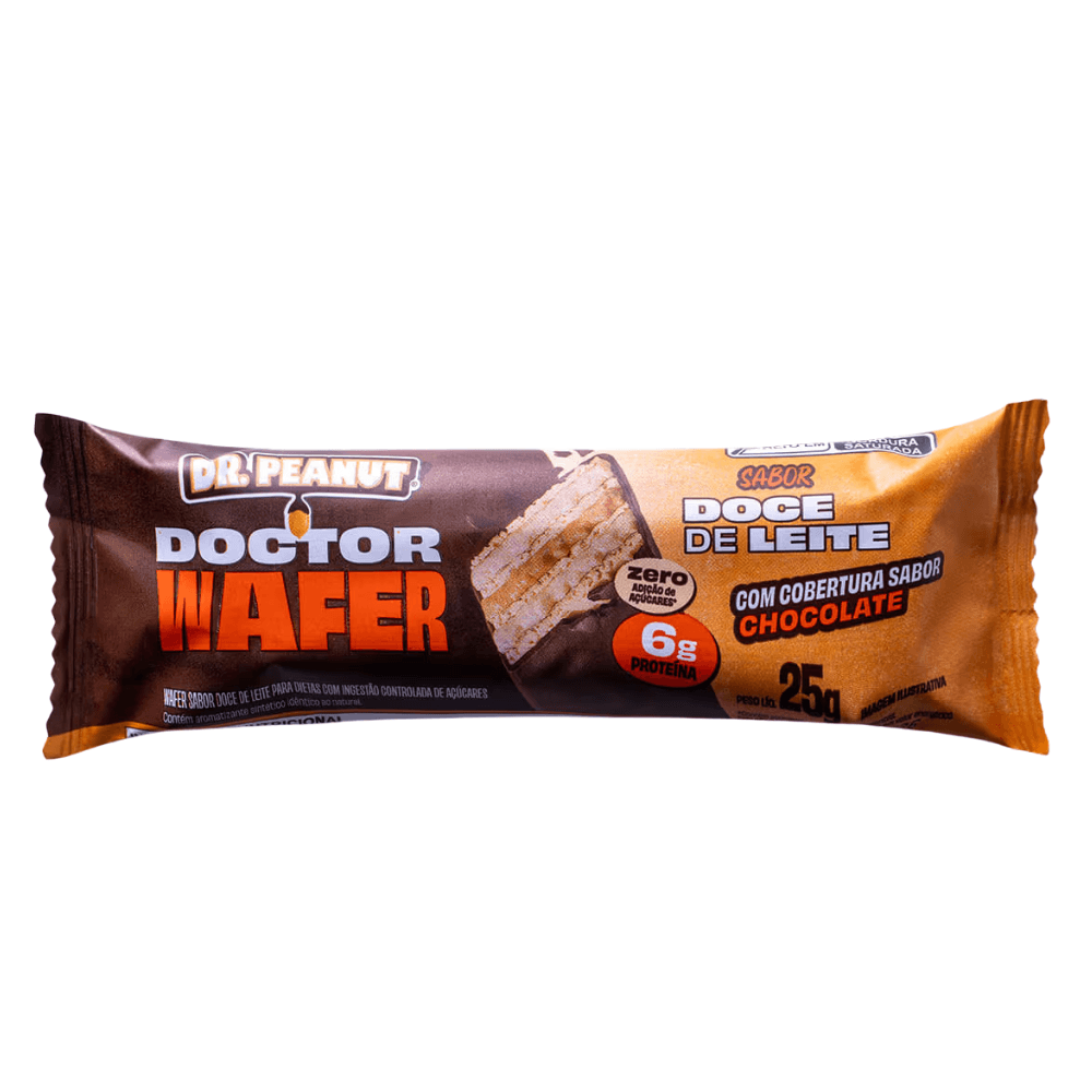 Dr Peanut Wafer sabor Doce de Leite com Cobertura de Chocolate 25g