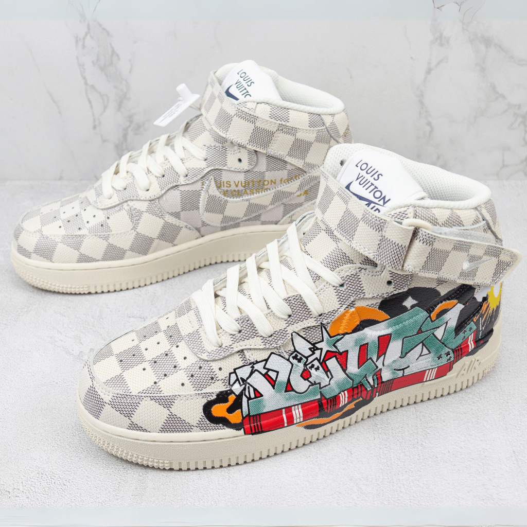 Louis Vuitton Nike Air Force 1 Mid By Virgil Abloh Graffiti