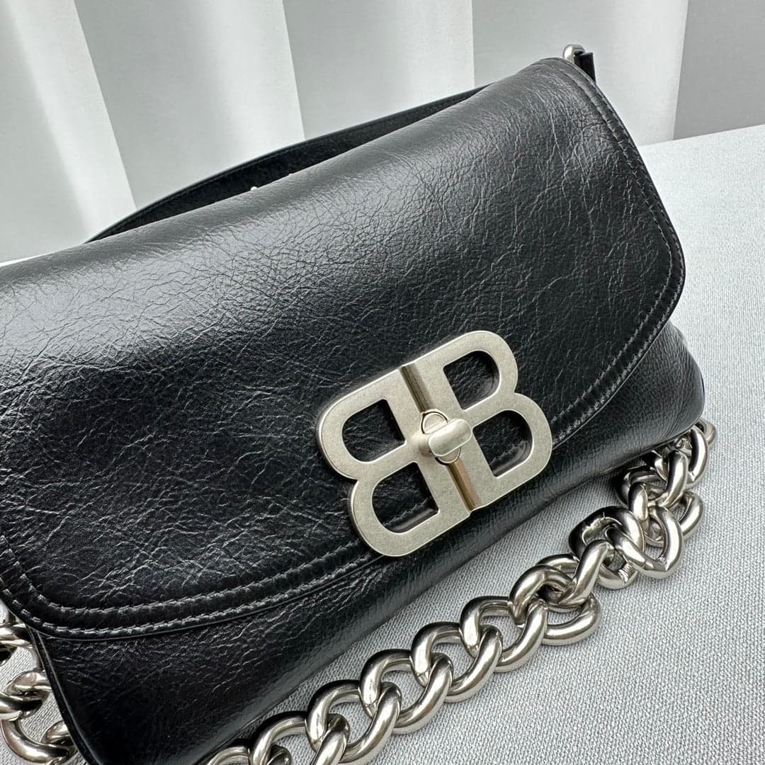 Balenciaga Small BB Soft Flap Shoulder Black