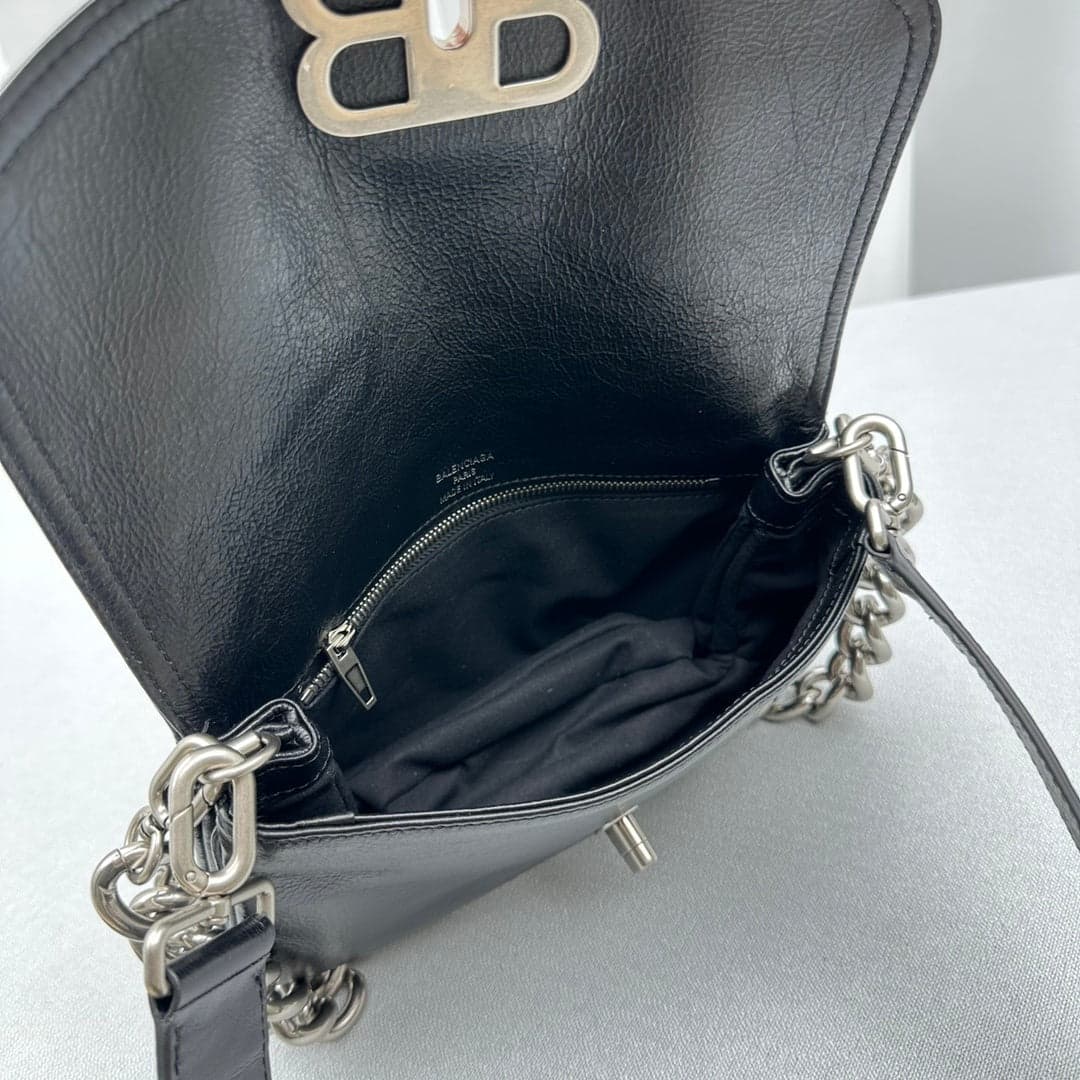 Balenciaga Small BB Soft Flap Shoulder Black