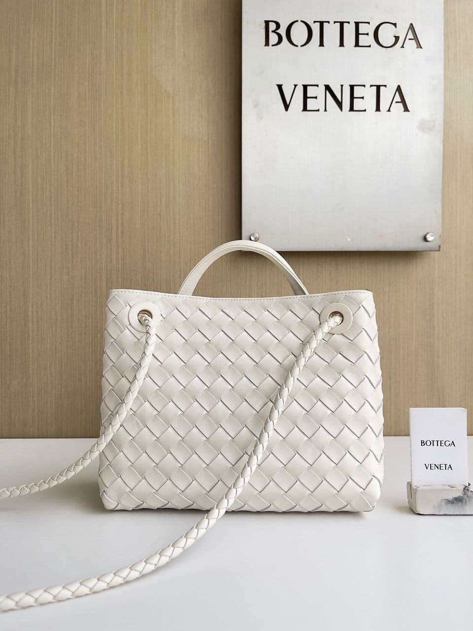 Bottega Veneta Andiamo Bag Medium White