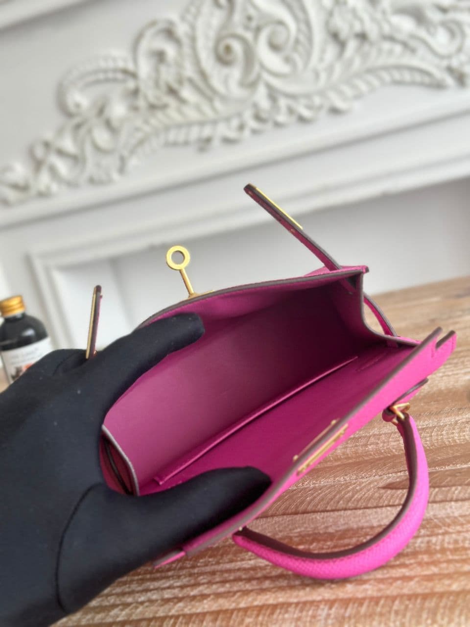 Bolsa Hermes Kelly Style Leather Pink