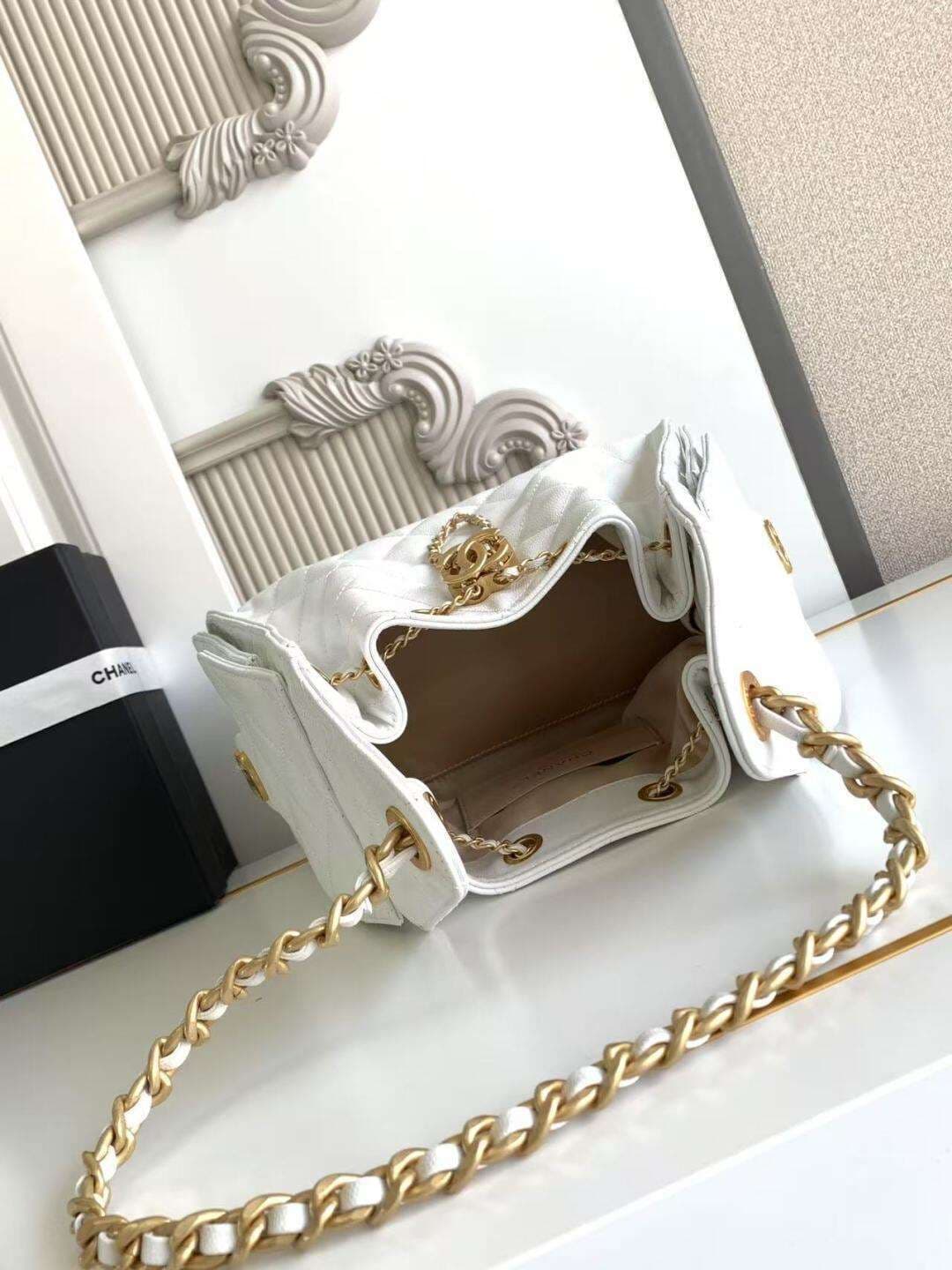 Bolsa Hobo Chanel 25 White Small