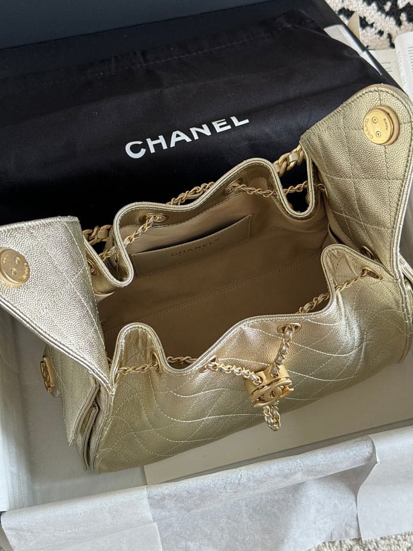 Bolsa Hobo Chanel 25 Metalica Small
