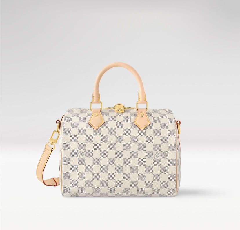 Bolsa Louis Vuitton Speedy Bandoulière 25 em canvas Damier Azur .