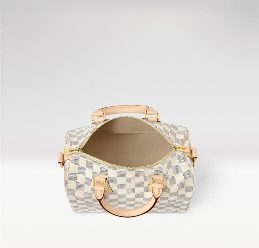 Bolsa Louis Vuitton Speedy Bandoulière 25 em canvas Damier Azur .