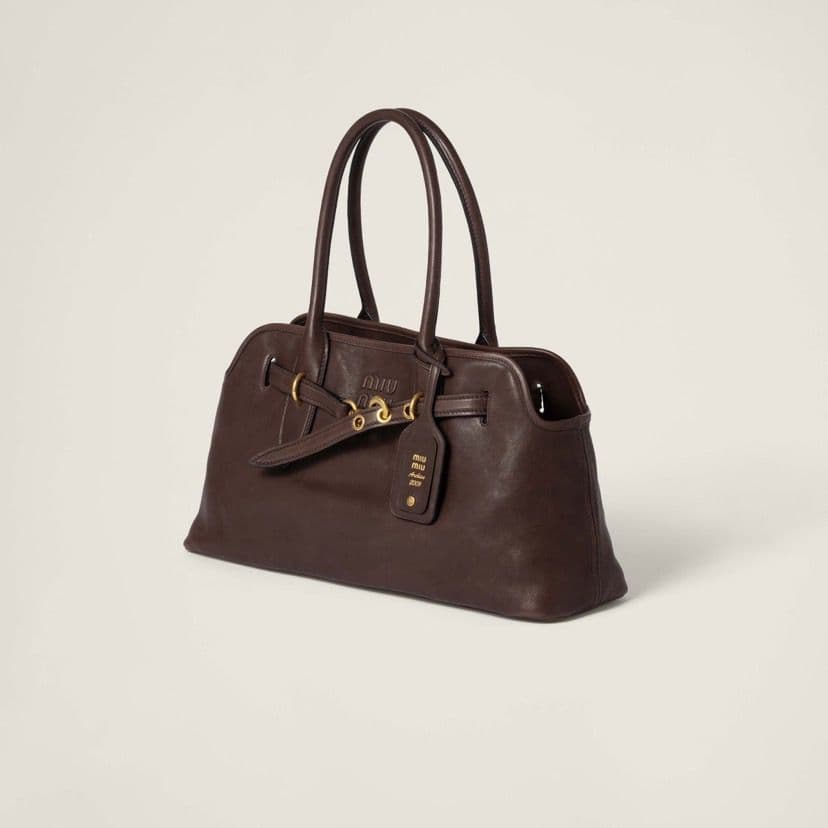 Bolsa Miu Miu Aventure em Couro Nappa