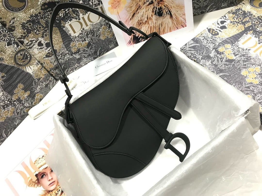 Bolsa Saddle Oblique Embroidery Black