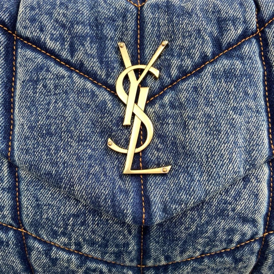 Bolsa Saint Laurent Puffer Denim Small Shoulder Bag