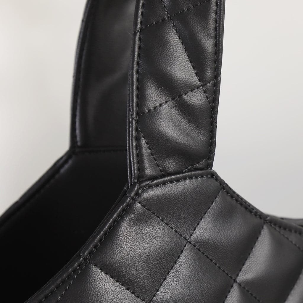 Saint Laurent Icare Maxi Tote Shopping Bag Black Ferragem Dourada 58