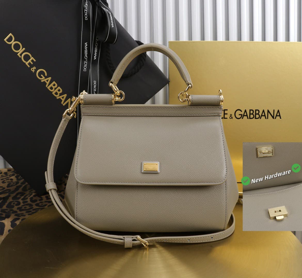 Dolce & Gabbana Sicily Small Handbag Taupe .