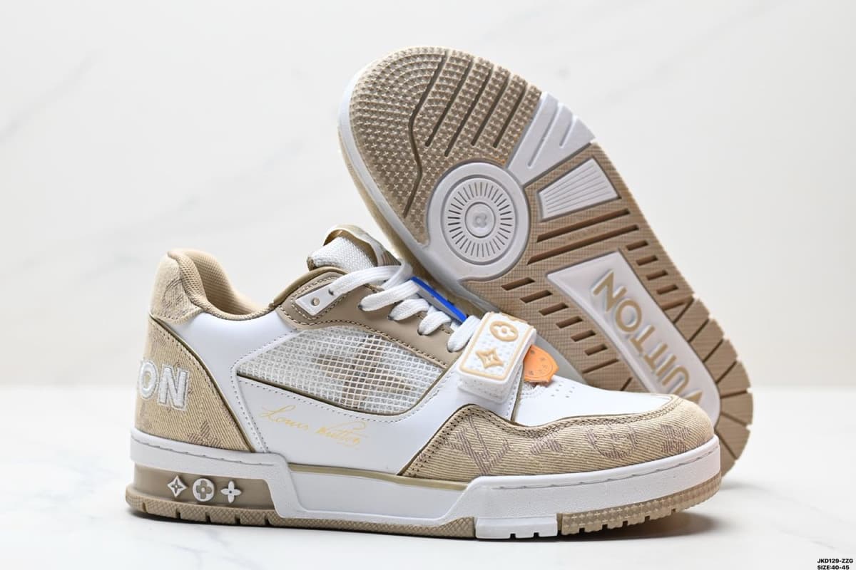 Lv Trainer Beige White Monogram