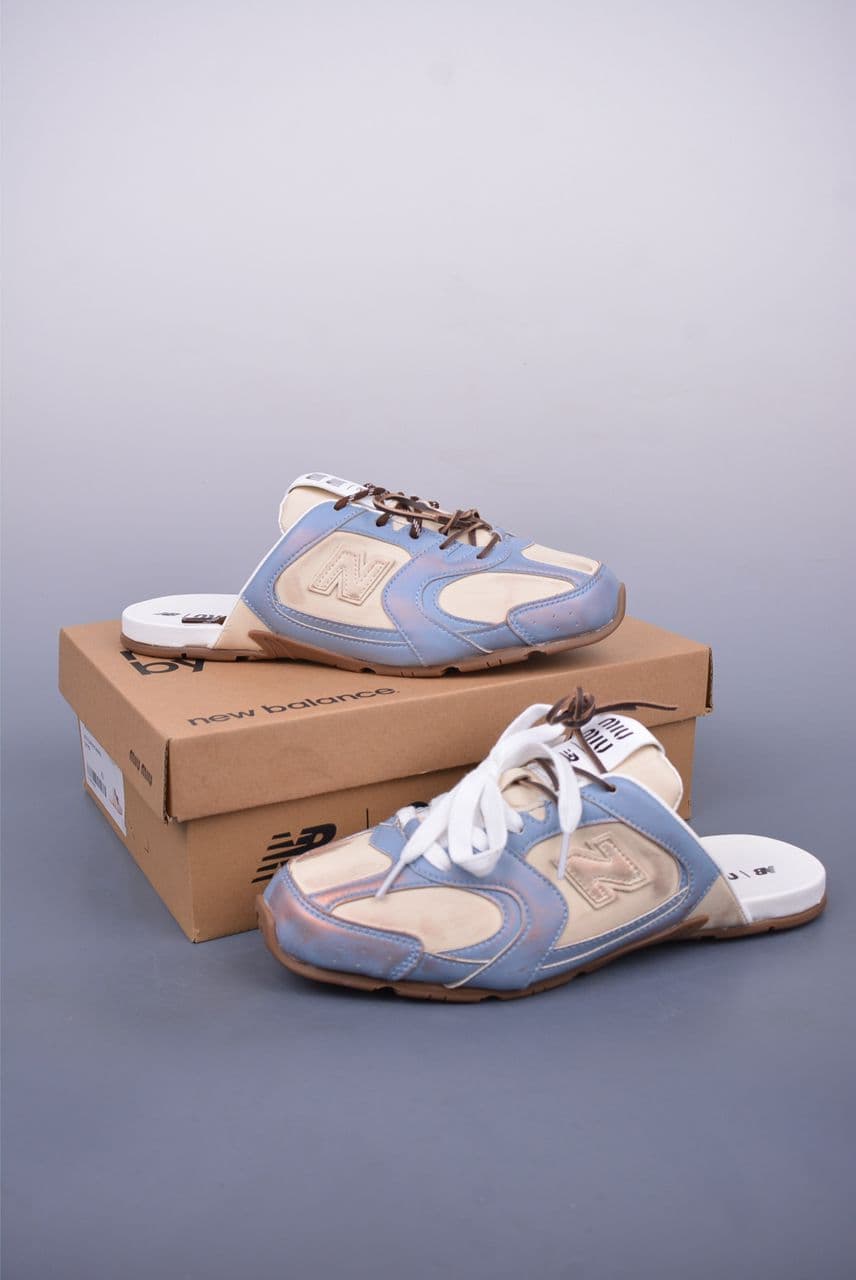New Balance x Miu Miu 530 SL Mule Light Blue / Beige