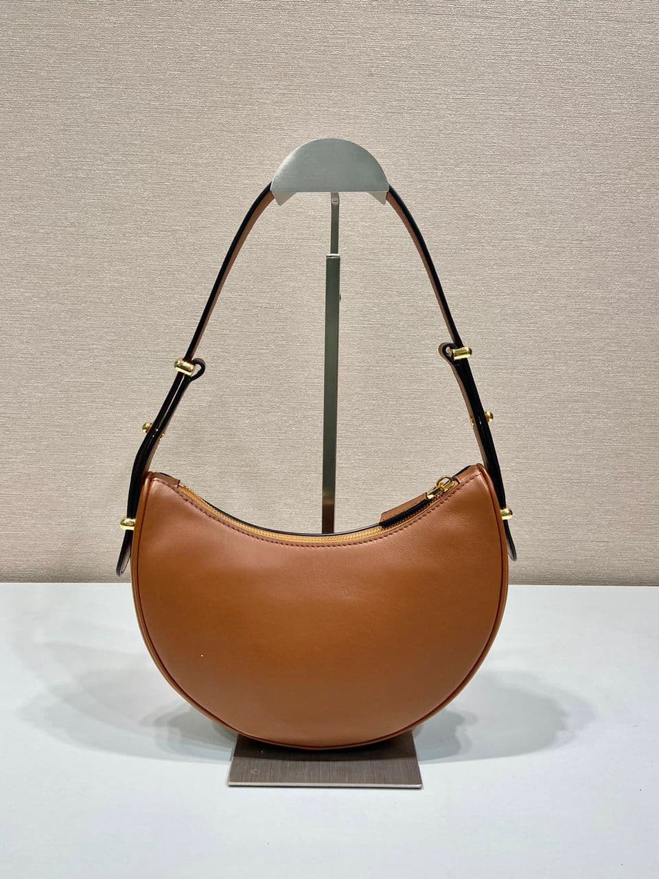 Prada Arqué Leather Brandy