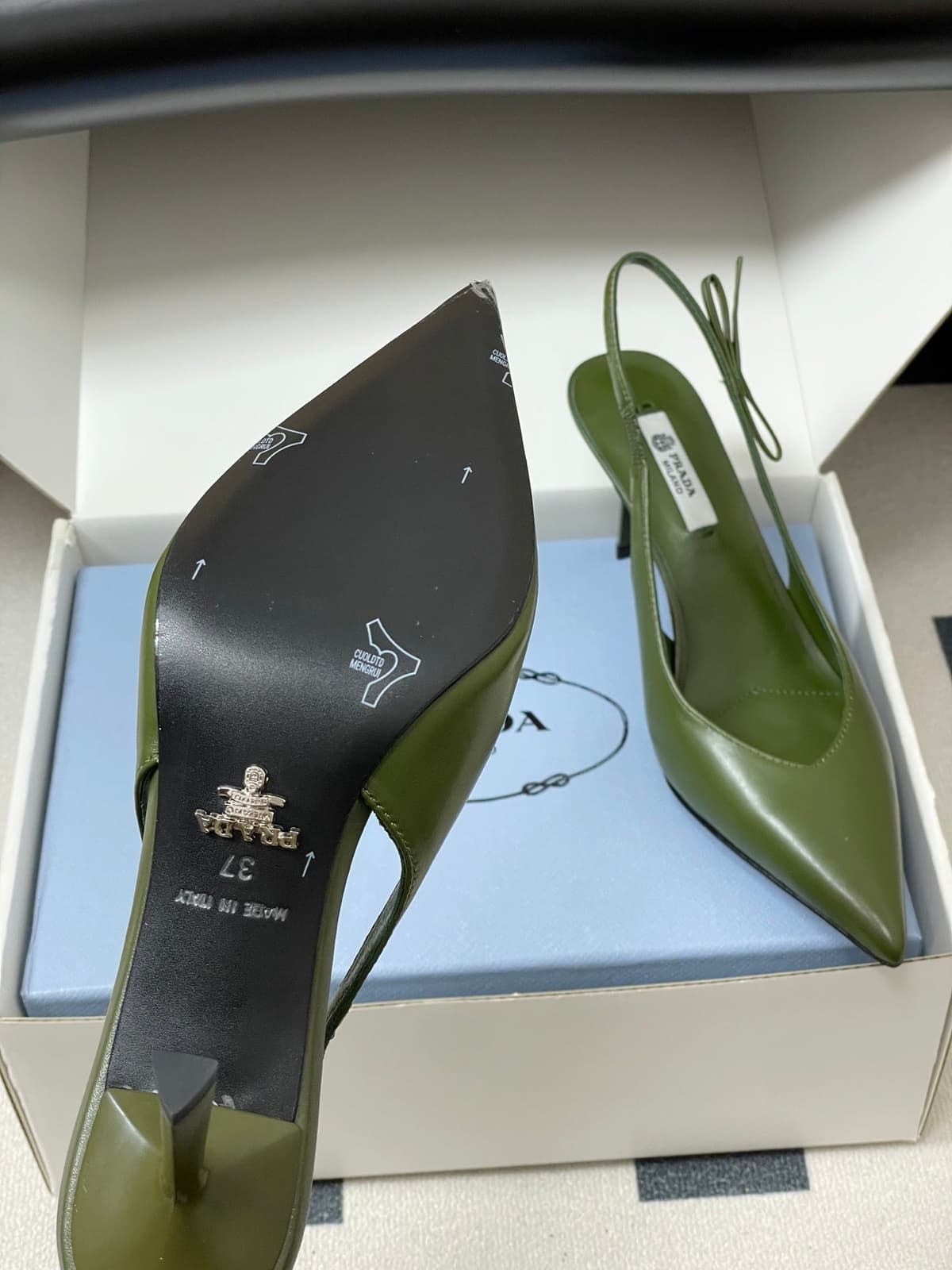 Prada Slingback Pumps Green
