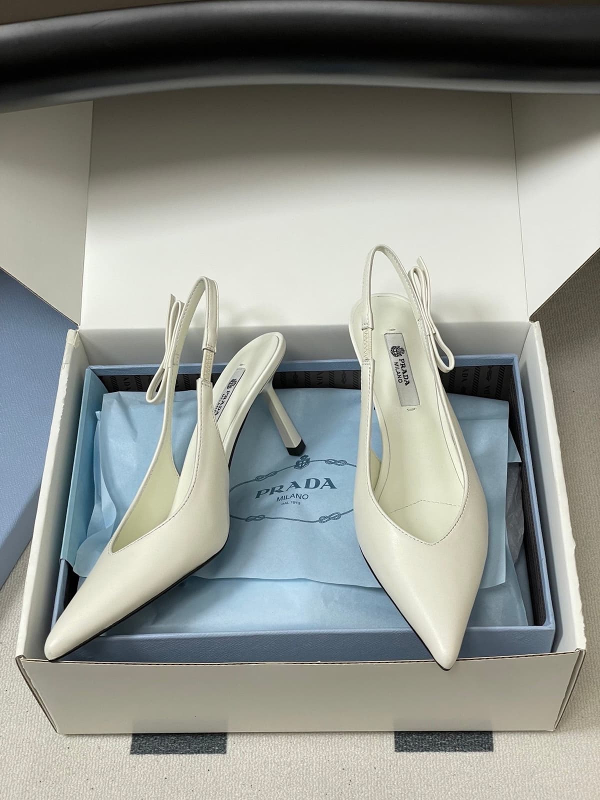 Prada Slingback Pumps White