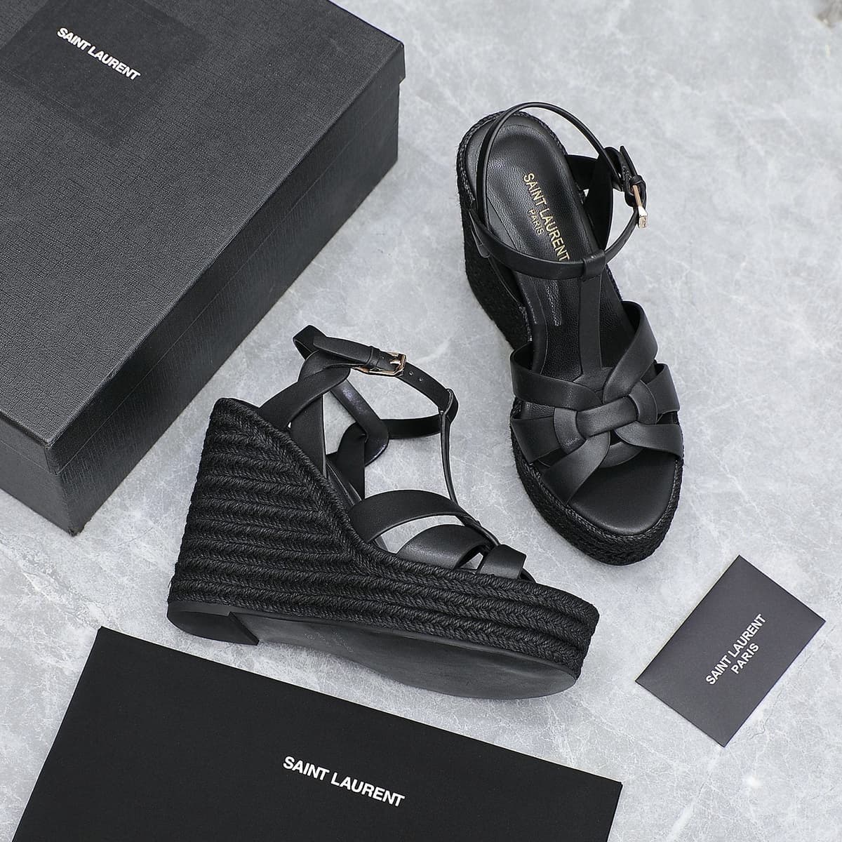 Saint Laurent Espadrille Tribute Black