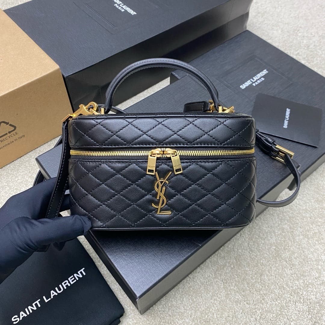Saint Laurent Gaby Vanity Black Ferragens Douradas