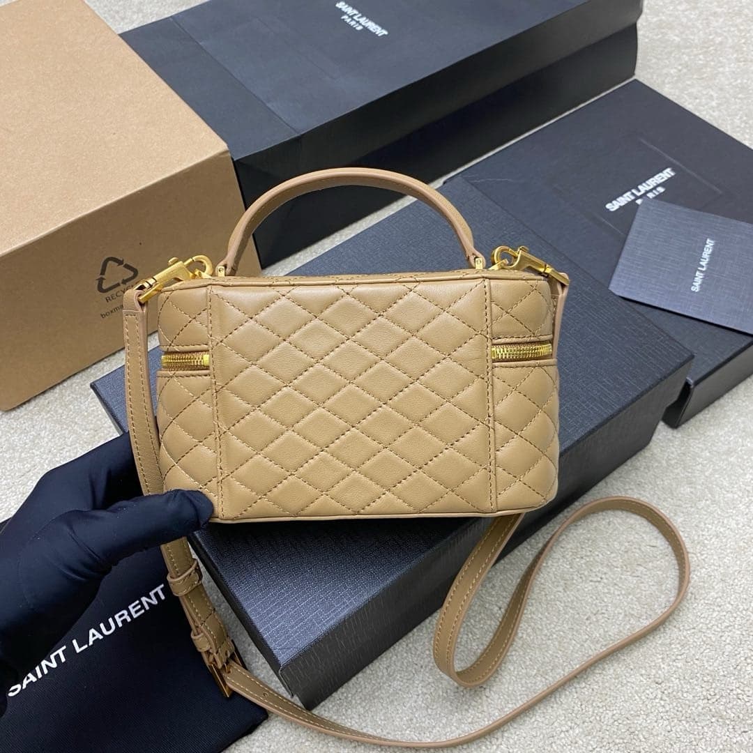 Saint Laurent Gaby Vanity Bege Ferragens Douradas