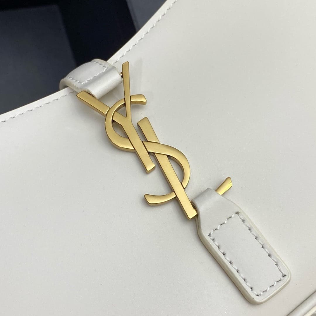 Saint Laurent Le 5 À 7 Top Handle Bag Off White Ferragens Douradas