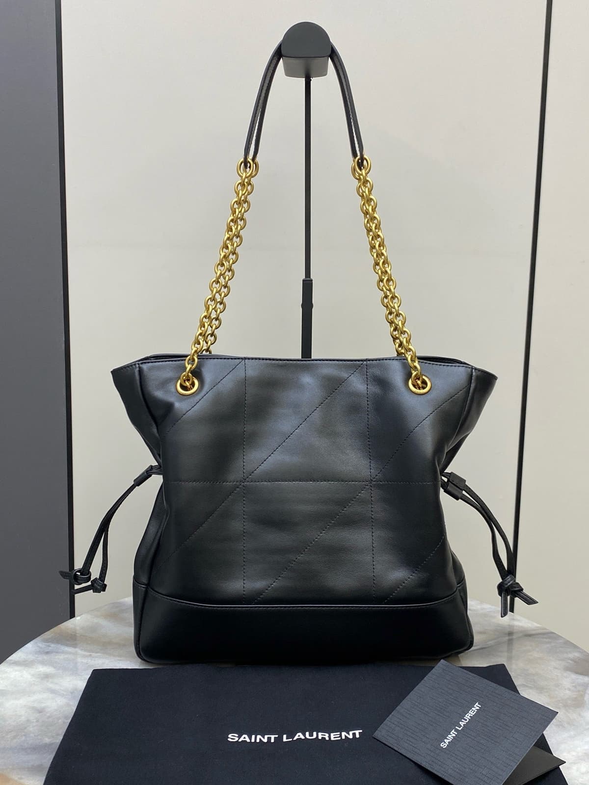 Saint Laurent Jamie 4.3 Shopping Tote Black Gold With Pouch