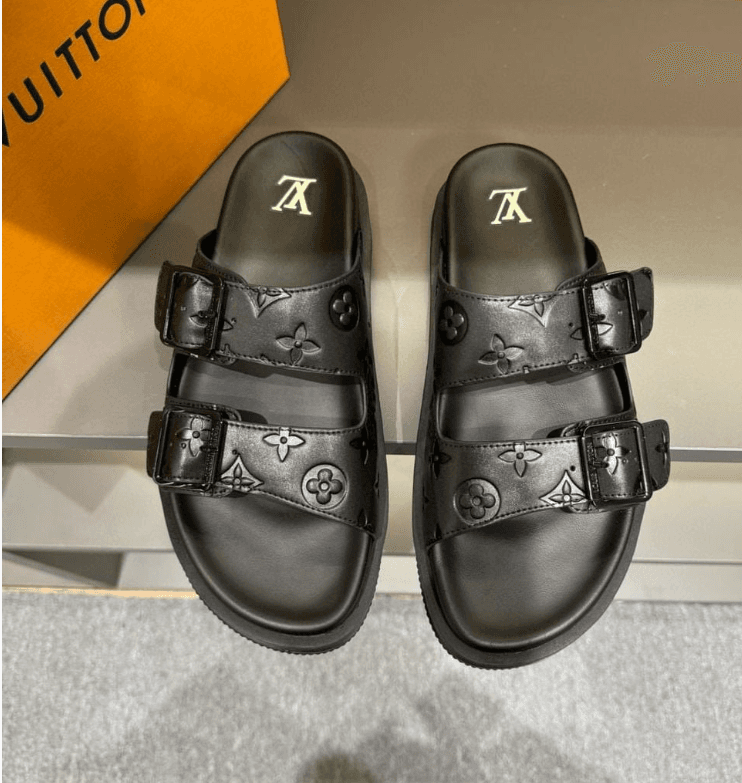 Sandalia Louis Vuitton Monogram Black .